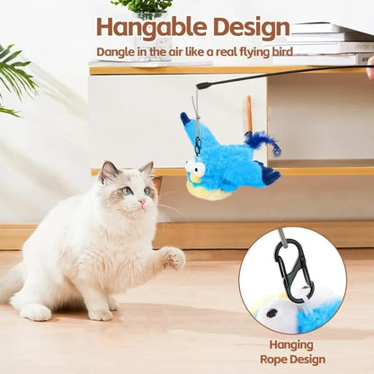 "Flapping Bird Cat Toy with Catnip – Rechargeable, Touch-Activated Plush Fun for Indoor Cats"