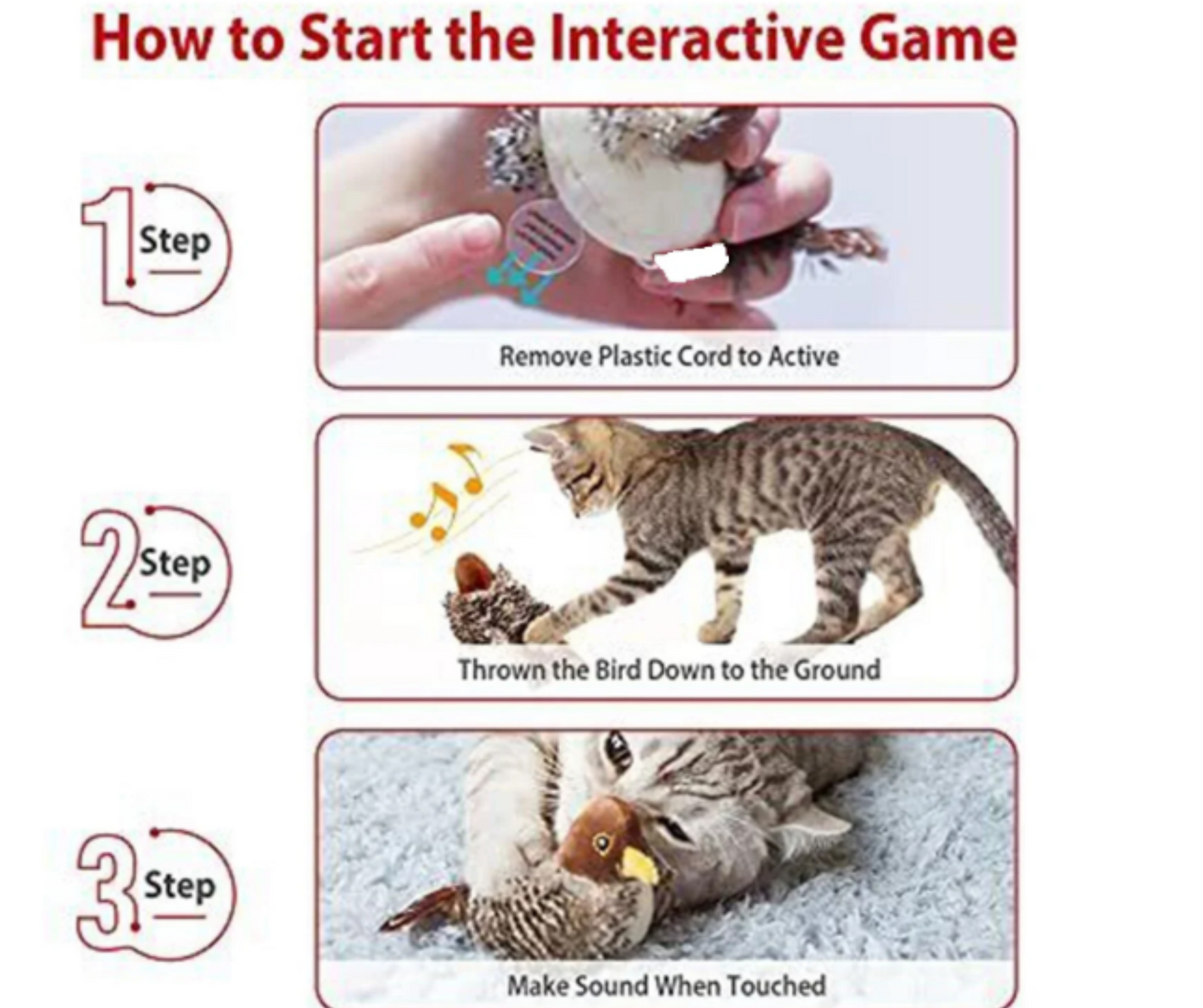 Interactive Chirping Bird Cat Toy